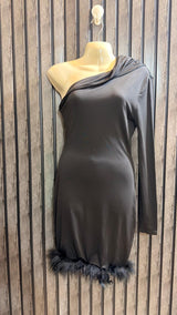 Chest 19  Length 33  Fabric Silk Jersey Women’s Elegant Branded Cocktail Mini Dress