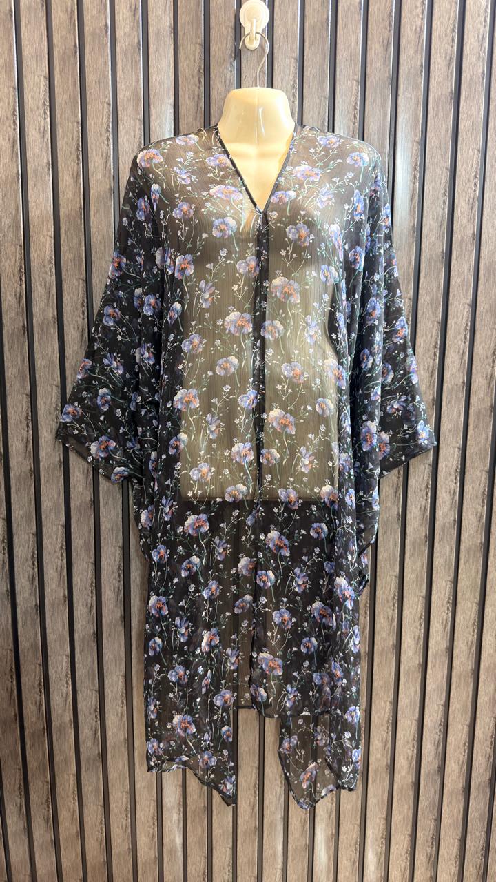 Chest Free Size  Length 43  Fabric Chiffon Women’s Glamorous Western Party Ponchos