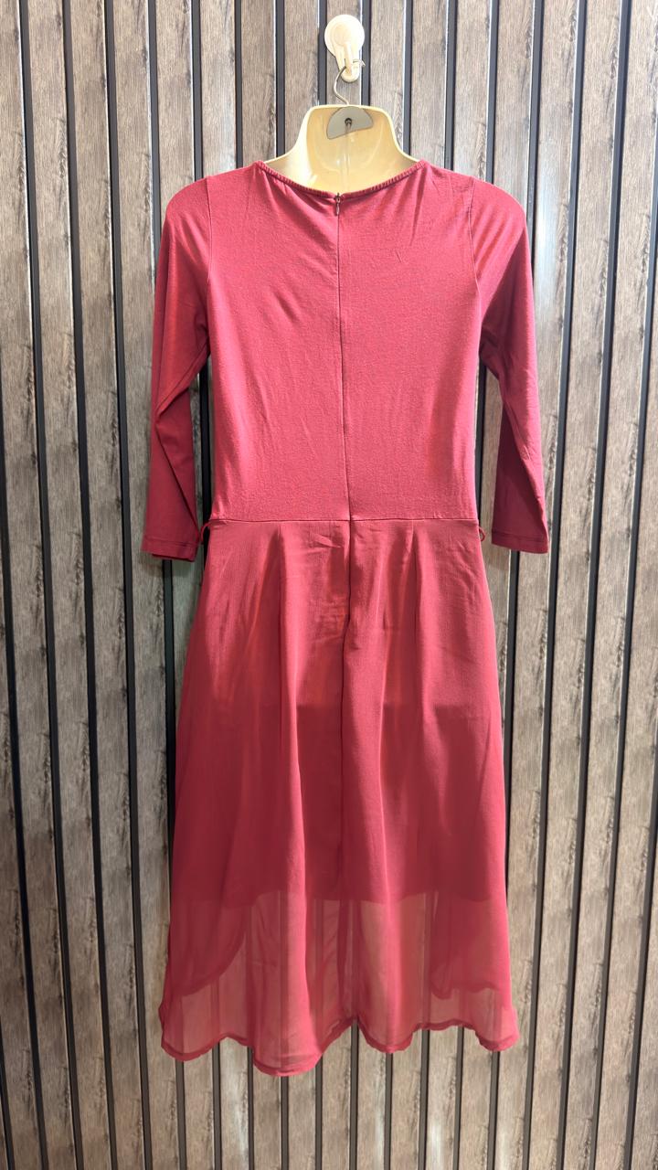 Chest 18  Length 35 To 41  Fabric Chiffon And Jersey Women’s Modern Western Party Dress