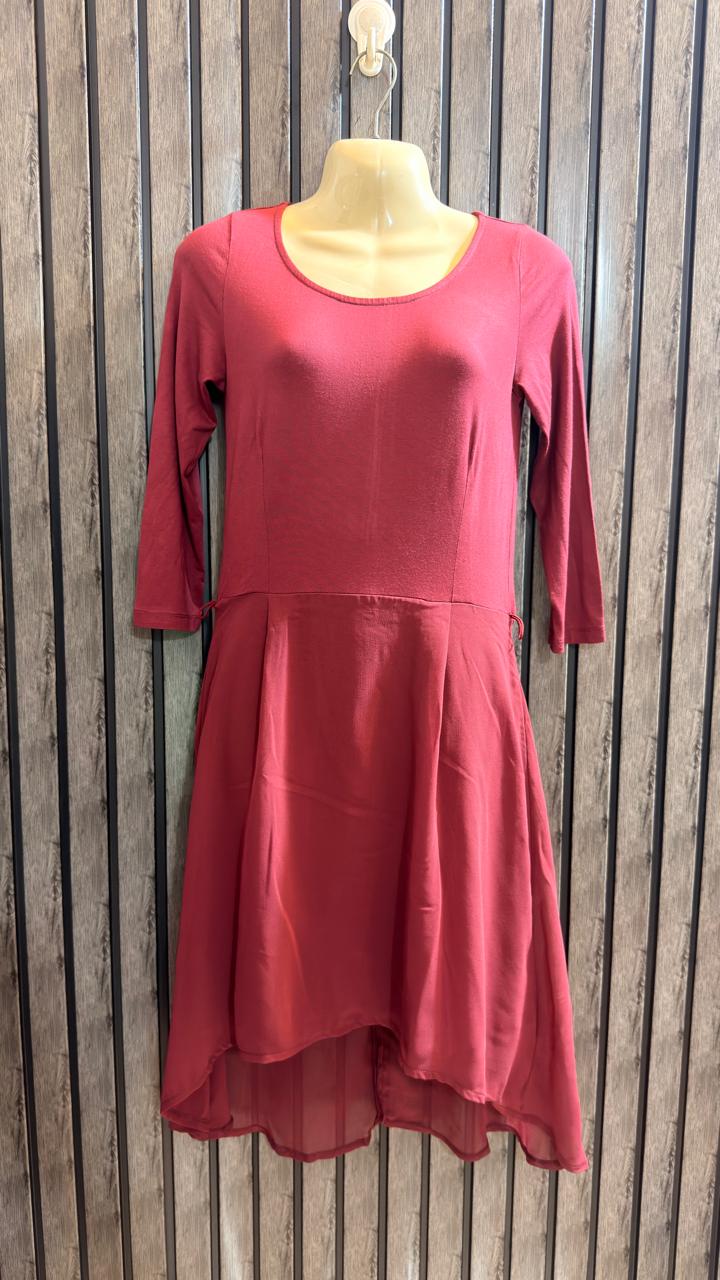 Chest 18  Length 35 To 41  Fabric Chiffon And Jersey Women’s Modern Western Party Dress