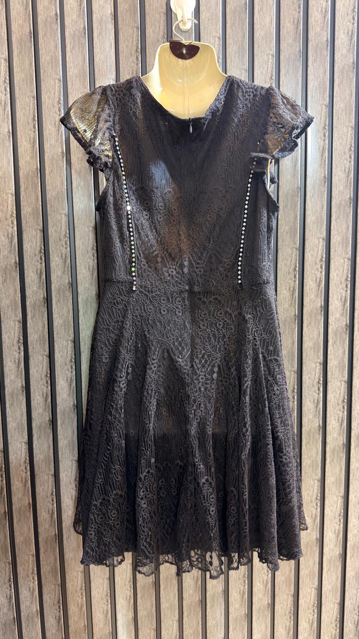 Chest 20  Length 33  Fabric Net Ladies Trendy Party Wear Mini Dress