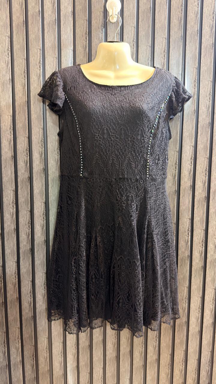 Chest 20  Length 33  Fabric Net Ladies Trendy Party Wear Mini Dress