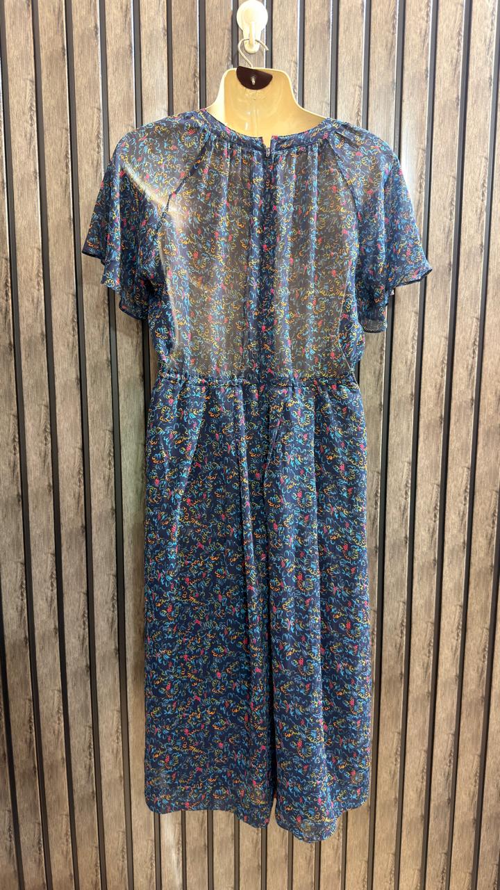 Chest 19  Lenght 40  Fabric Chiffon Women’s Fashionable Party Wear Short Dress