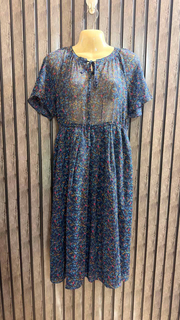 Chest 19  Lenght 40  Fabric Chiffon Women’s Fashionable Party Wear Short Dress