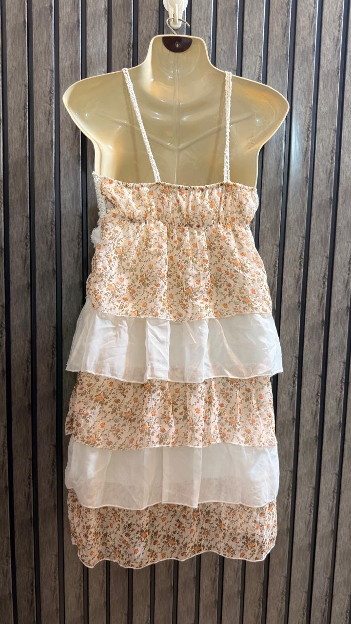 Chest Small  Fabric Chiffon Western Party Wear Mini Dress