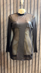 Chest 18  Lenght 28  Fabric Net Ladies Glamorous Party Wear Mini Dress