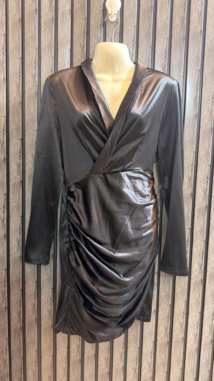 Chest 19  Length 38  Fabric Silk Women’s Elegant Night Party Mini Dress