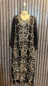 Chest 19  Length 54  Fabric Net And Chiffon Stylish Women’s Party Wear Long Maxi Dress