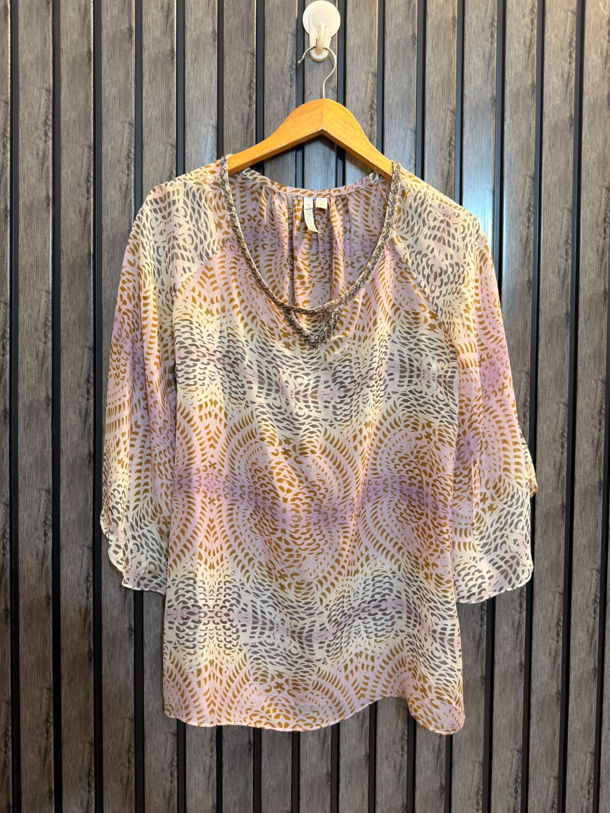 Chest 20  Lenght 26 to 27  Fabric Georgette Women’s Essential Full Sleeve Top