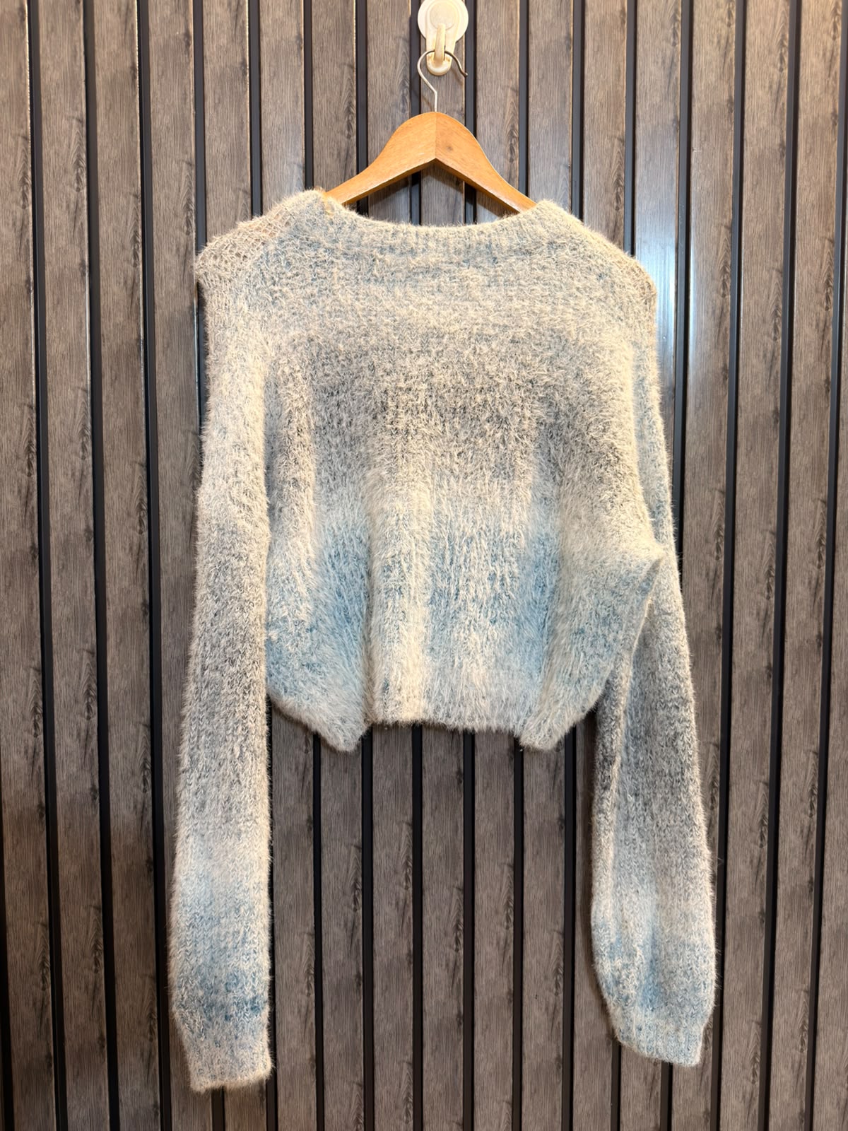 Chest small to medium  baggy style  Lenght 19 Stylish Western Rabbit Wool Sweater