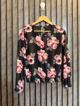 Chest 17  Lenght 21  Fabric chiiffon Women's Everyday Wear Long Sleeve Top