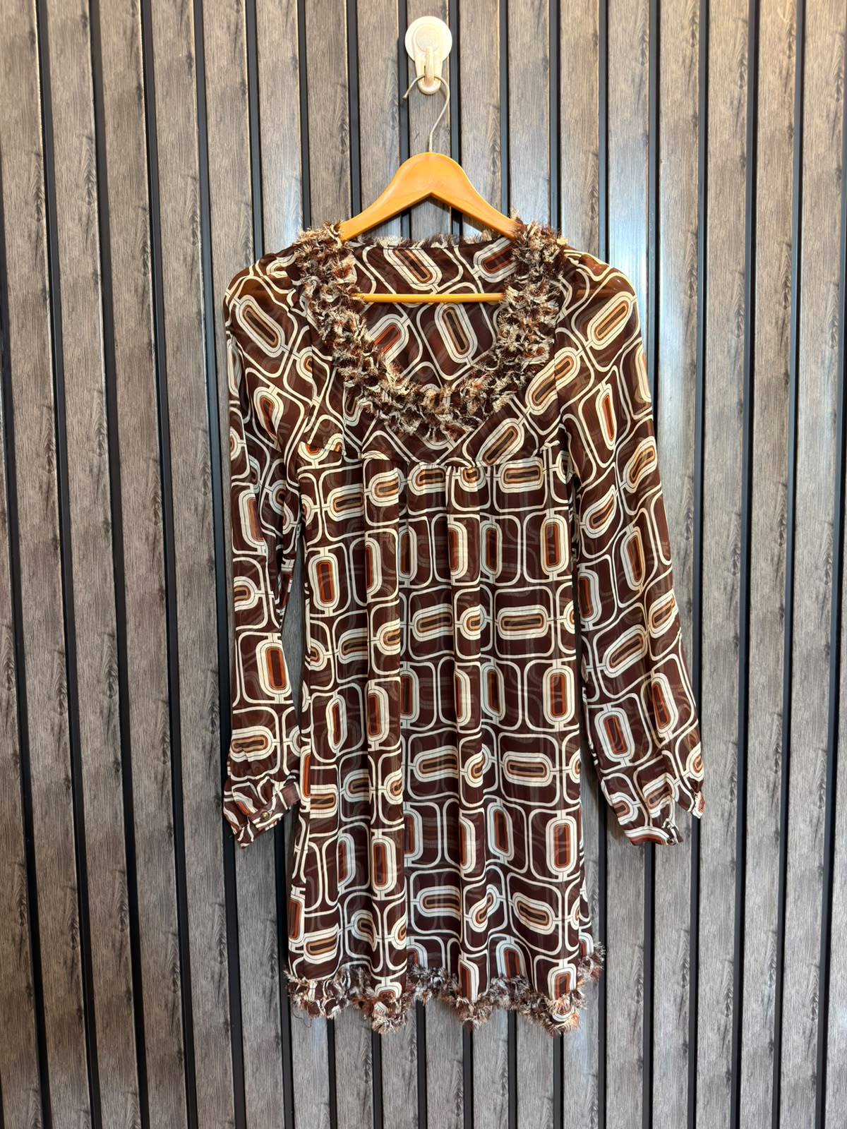 Chest 17  Lenght 32  Fabric chiffon Women's Modern Full Sleeve Top