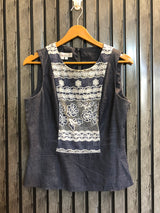 chest 18  lenght 21.5  fabric cotton silk Fresh Style Sleeveless  Top