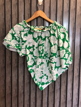 Chest 17  Length 22  Fabric Cotton Silk Trendy Western Half Sleeves Top for Women