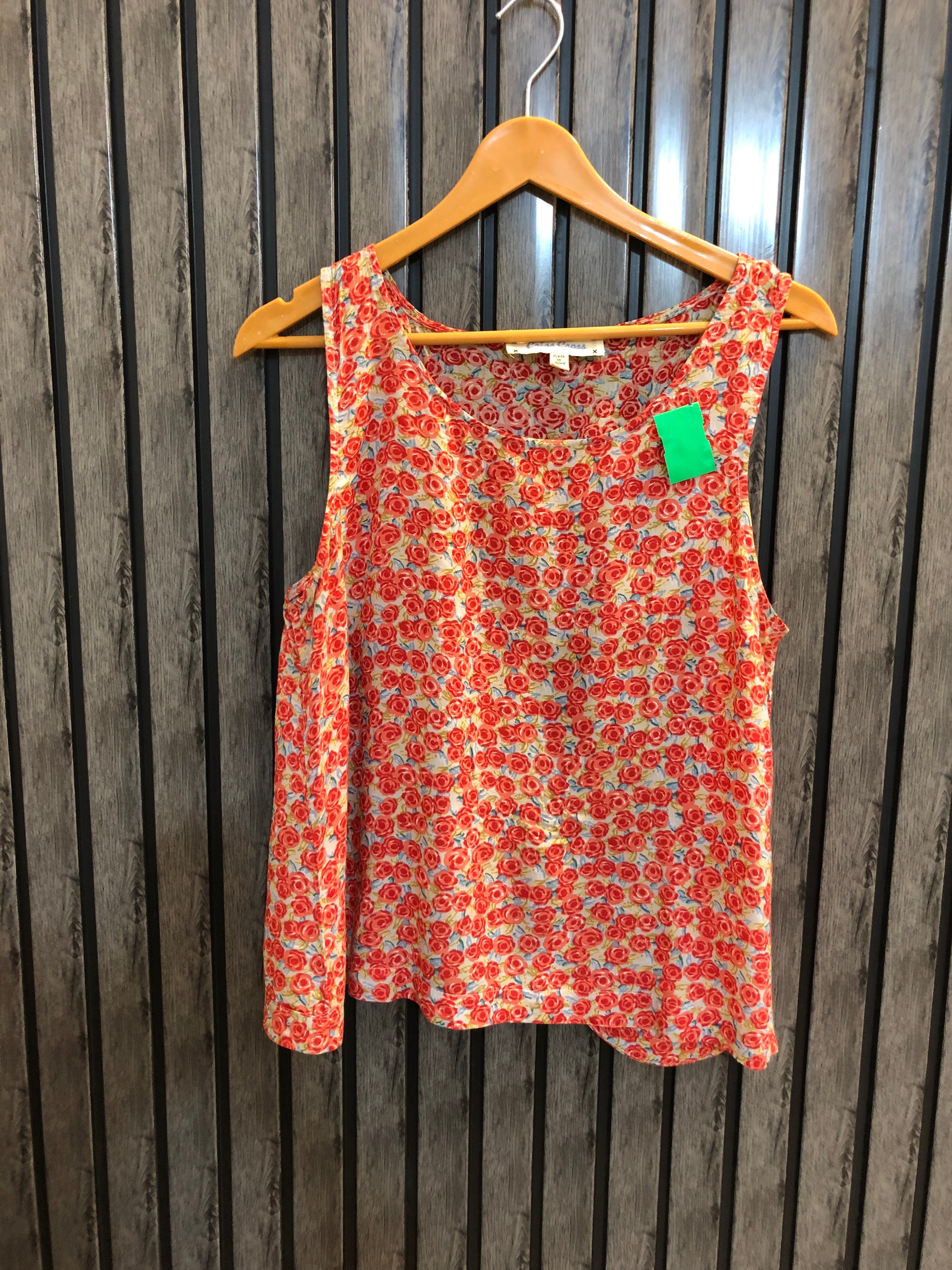 Chest 18  Length 21.5  Fabric Linen Trendy Imported Sleeveless Women’s Top